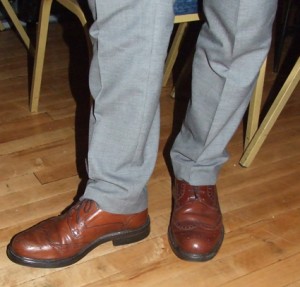 brown shoes