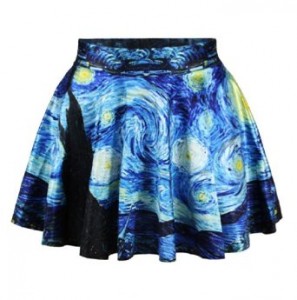 sexy retro vintage digital print skater skirt