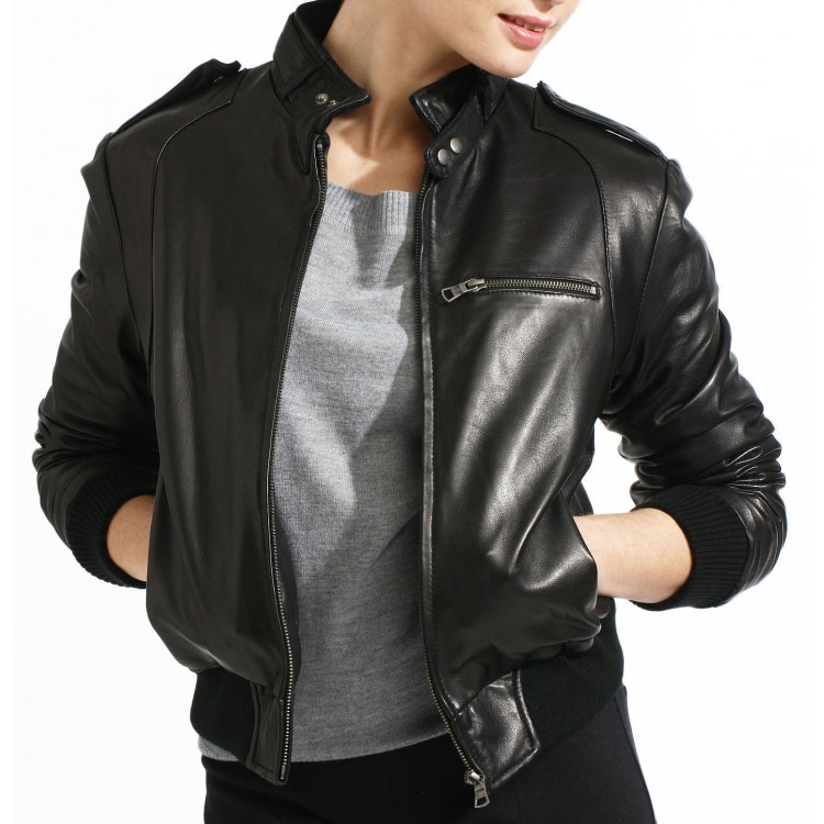 bomber leather jackets for women at ZippiLeather