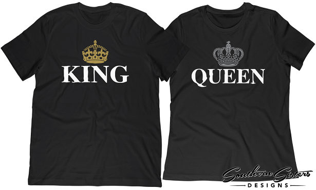 Matching King and Queen Couples T-Shirts Set